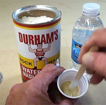 mixing Durham Rockhard Water Putty