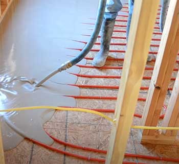 GypCrete On radiant heat pex pipe