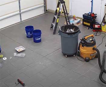 Porcelain Tile in a Garage