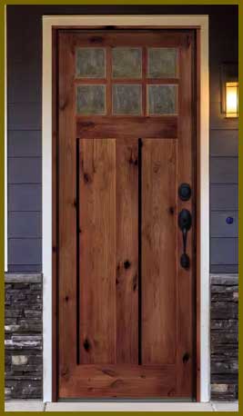 Krosswood Craftsman Unfinished Rustic knotty alder Solid Wood Single Prehung Front Door