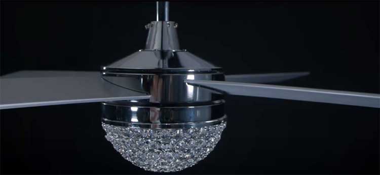 Parrot Uncle Dreyer Modern Crystal Chandelier Ceiling Fan