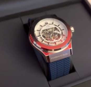 Porsamo Blue Cruz Silicone Automatic Watch