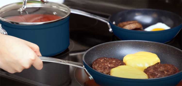 NuWave Healthy Duralon Blue Ceramic Nonstick Cookware Set