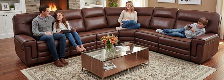 Simon Li leather power reclining sectional