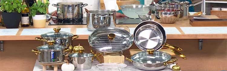 Wolfgang Puck 14piece Stainless Steel Cookware Set